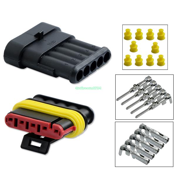 5 pin way waterproof  electrical   connector Ducati OEM Style