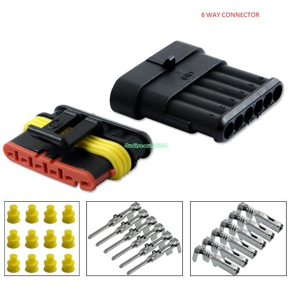 6 pin way waterproof  electrical   connector Ducati OEM Style